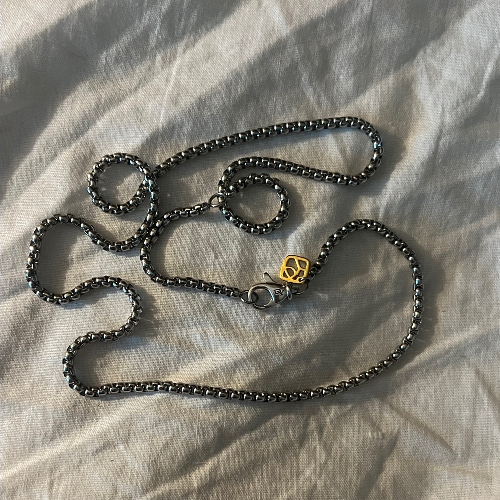 David Yurman Silver and Gold Men's Chain Necklace